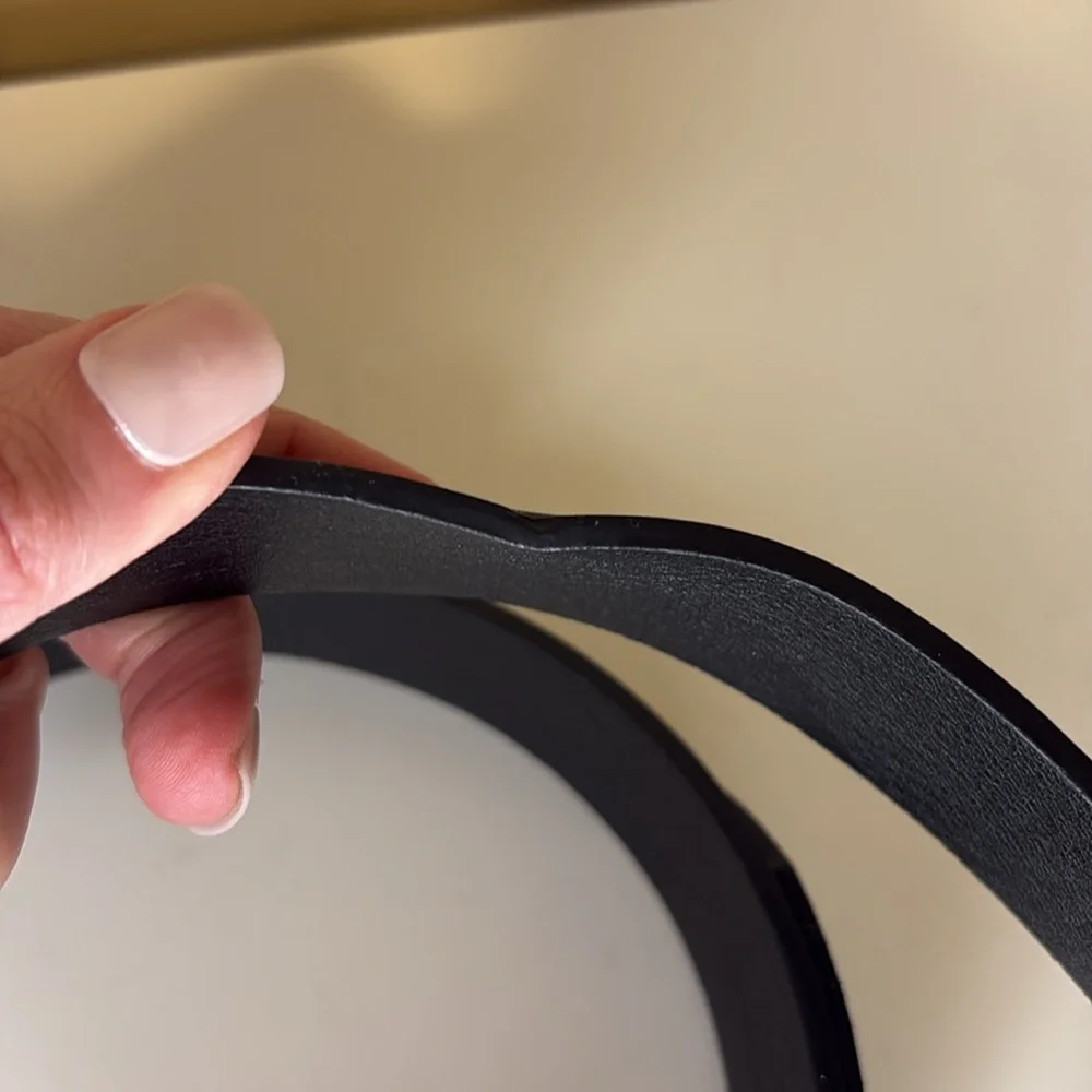 Women's Leather Black Belt Fashion Faux Leather Gold Circle Waist Belts 38-44”